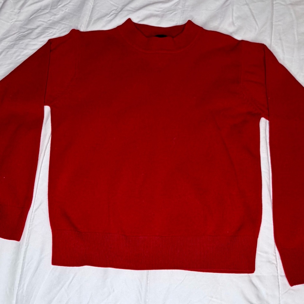 Sag Harbor Petite Red Vintage Long Sleeve Knit Sweater